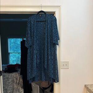 H&M Blue Patterned High Low Dress